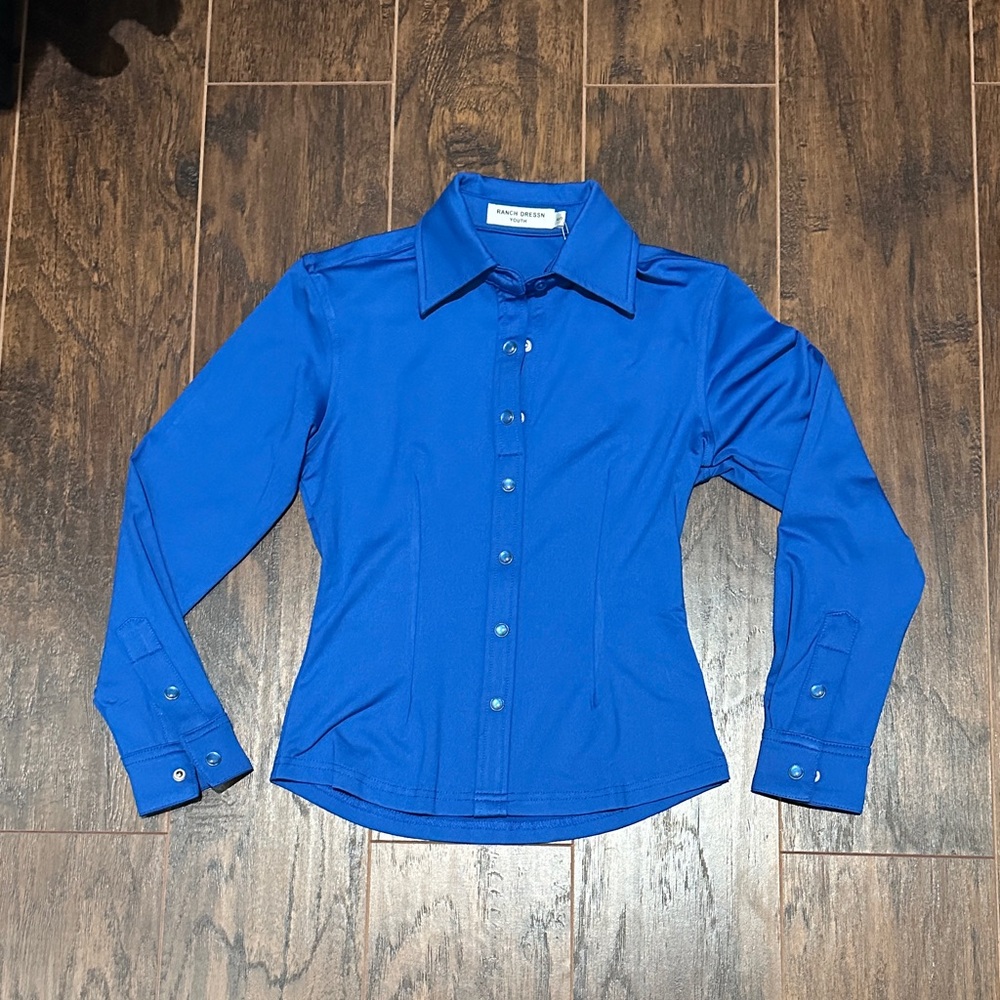 Ranch Dress’n Performance Rodeo Shirt Vibrant Blue Dress Shirt - Youth S